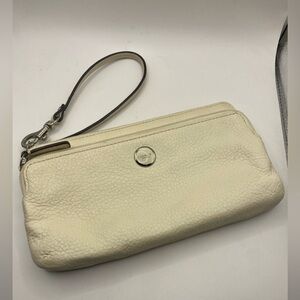 Coach Ivory Wristlet Clutch